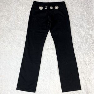 Black Jeans Women’s Size 28 Rhinestone Embellished Straight Leg Made In Italy